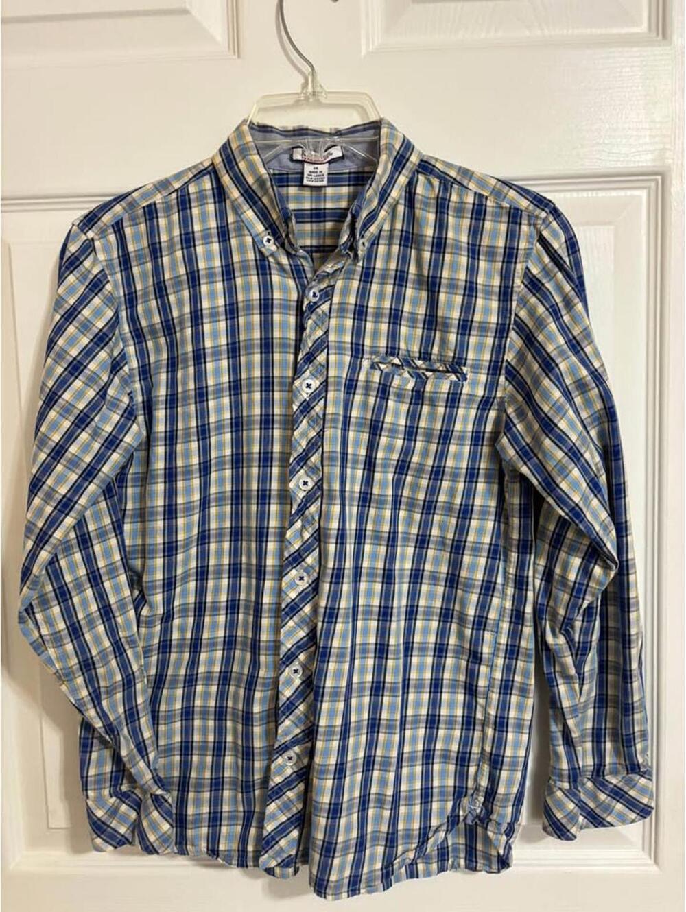 Kitestrings Boys Plaid Button-Down Shirt Size 14, 100% cotton